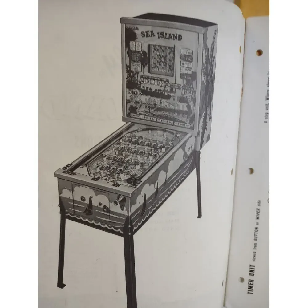 Sea Island Bingo Pinball Game Manual Schematic Magic Screen Paperwork Lot Bally